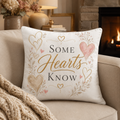 Heartfelt Decorative Pillow — "Some Hearts Know" Poly Velvet Throw Pillow