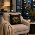 Square Pillow – “Some Hearts Know” Gold Script Decorative Throw Pillow