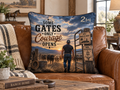 "Some Gates Only Courage Opens” Faux Suede Throw Pillow