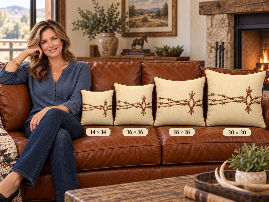 Western Barbed Wire  - Faux Suede Throw Pillow