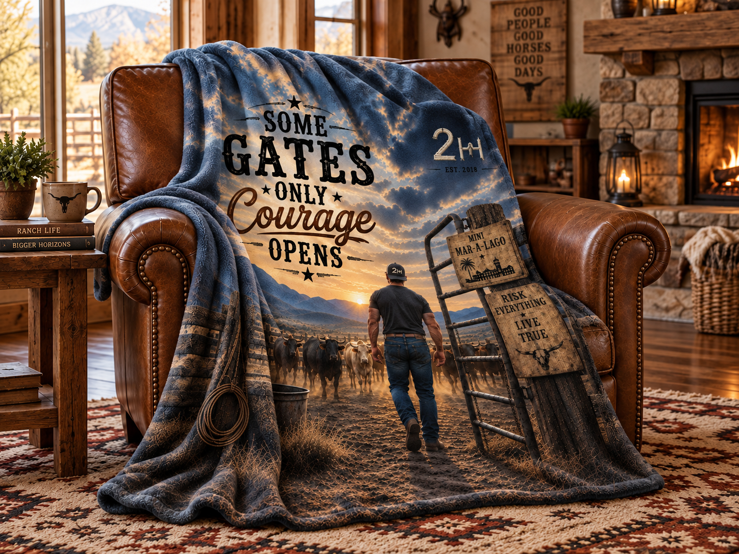 Some Gates Only Courage Opens  -  Sherpa Blanket Throw