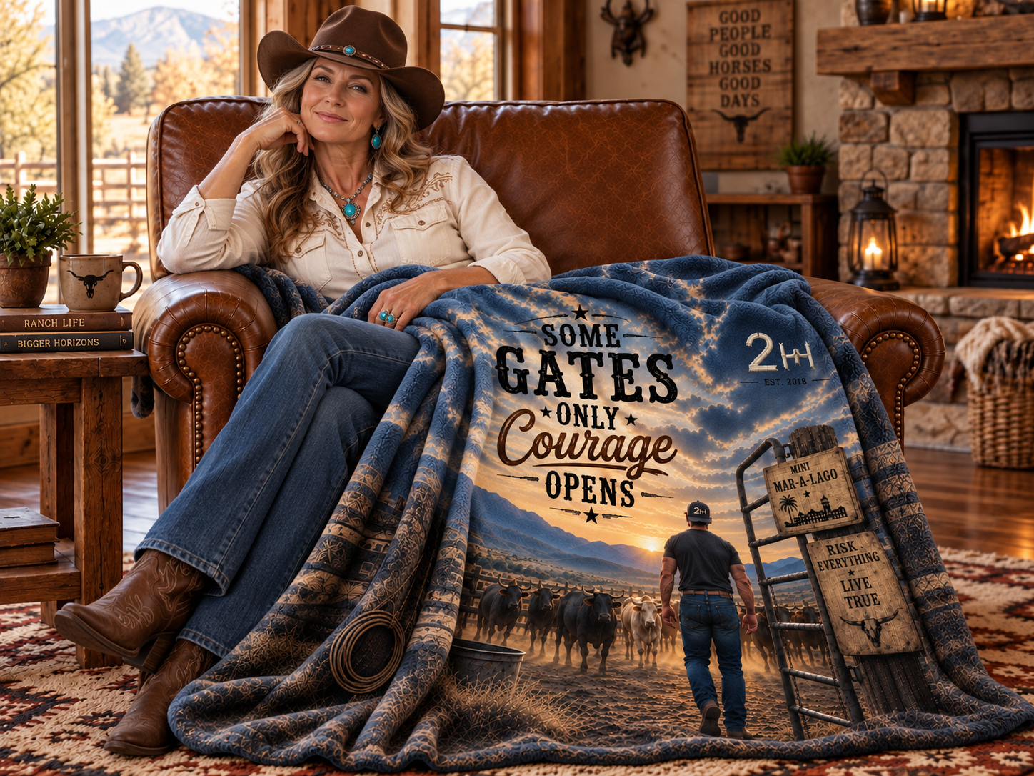 Some Gates Only Courage Opens  -  Sherpa Blanket Throw