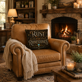 Rust and Rhinestones Decorative Pillow  - Faux Suede Throw Pillow