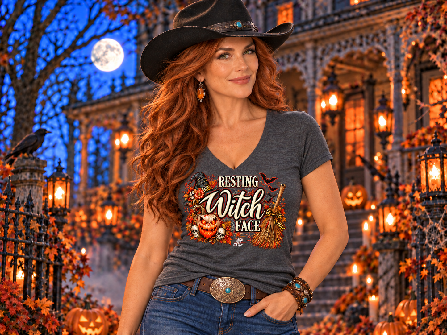 Resting Witch Face - Women's V Neck Tee