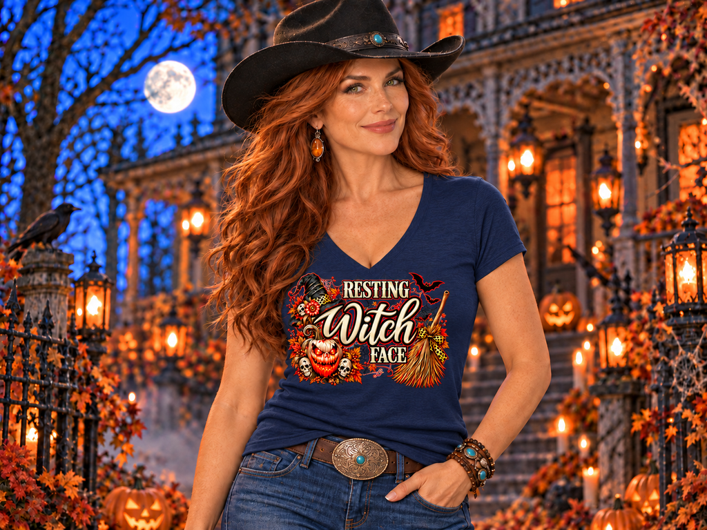 Resting Witch Face - Women's V Neck Tee