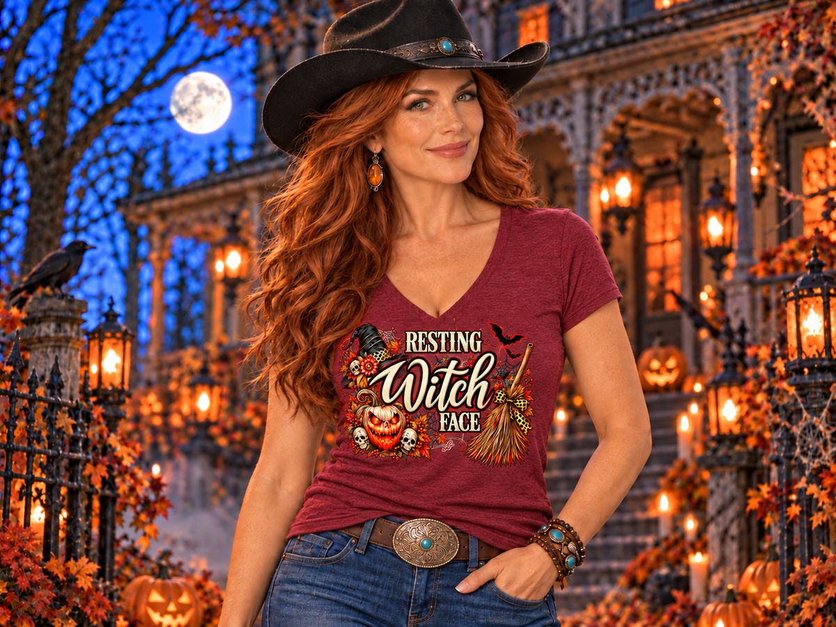 Resting Witch Face - Women's V Neck Tee