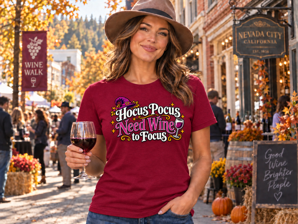 Hocus Pocus Need Wine to Focus  - Women's T-Shirt