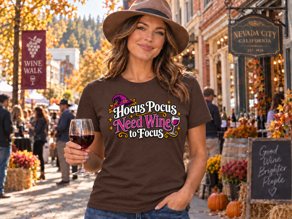 Hocus Pocus Need Wine to Focus  - Women's T-Shirt