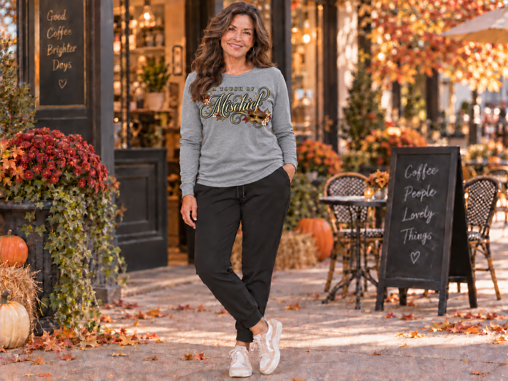A Touch of Mischief Women's Cropped Long Sleeve Tee