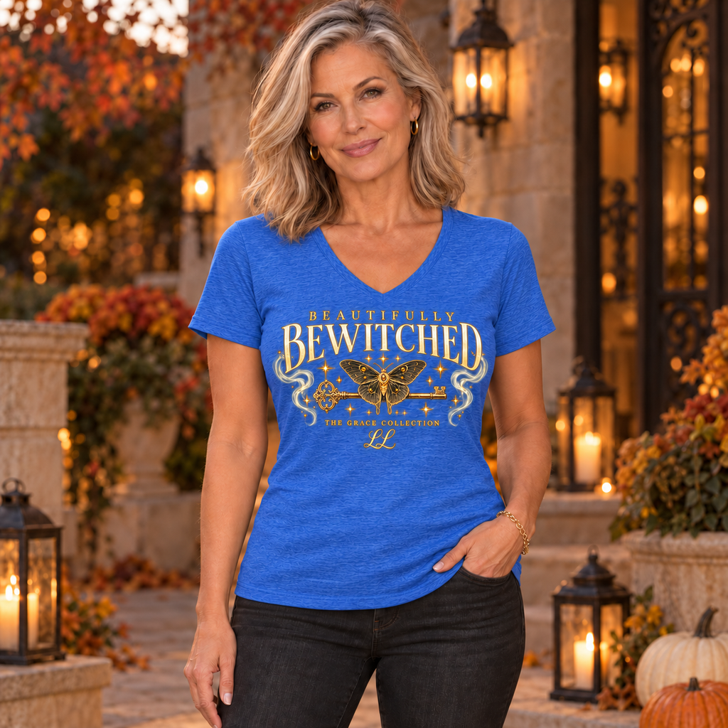 Beautifully Bewitched - Woman's V-Neck Tee Graphic Shirt