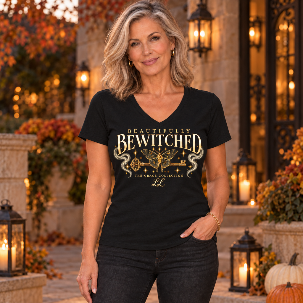Beautifully Bewitched - Woman's V-Neck Tee Graphic Shirt