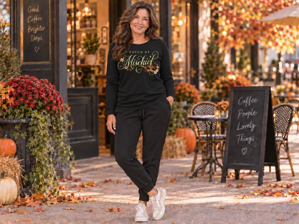 A Touch of Mischief  - Women's Cropped Long Sleeve Tee