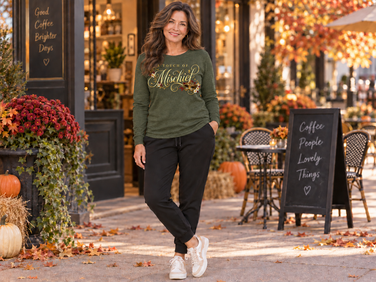 A Touch of Mischief  - Women's Cropped Long Sleeve Tee