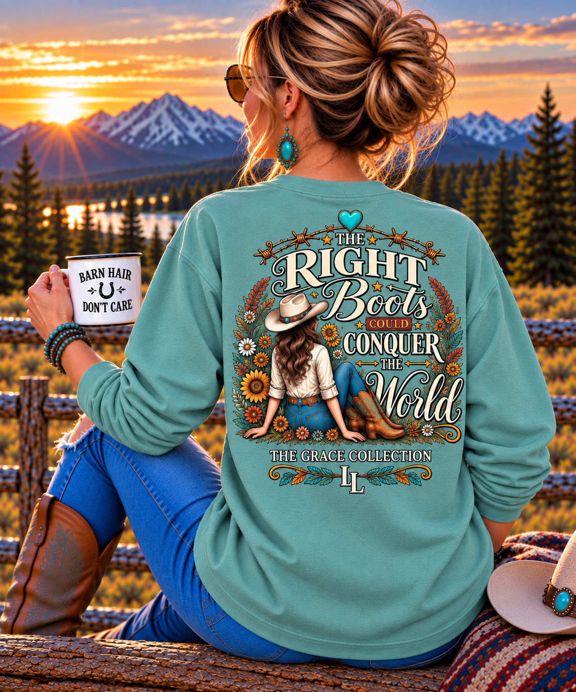 The Right Boots Could Conquer The World - Heavy Weight Long Sleeve Tee