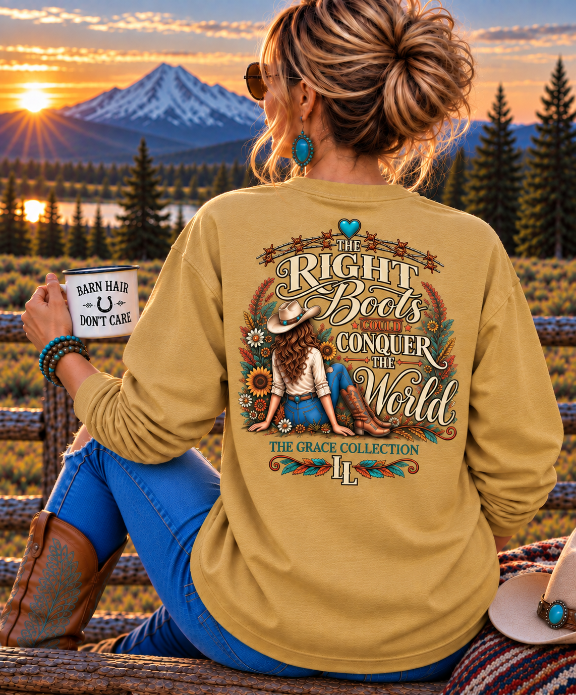 The Right Boots Could Conquer The World - Heavy Weight Long Sleeve Tee