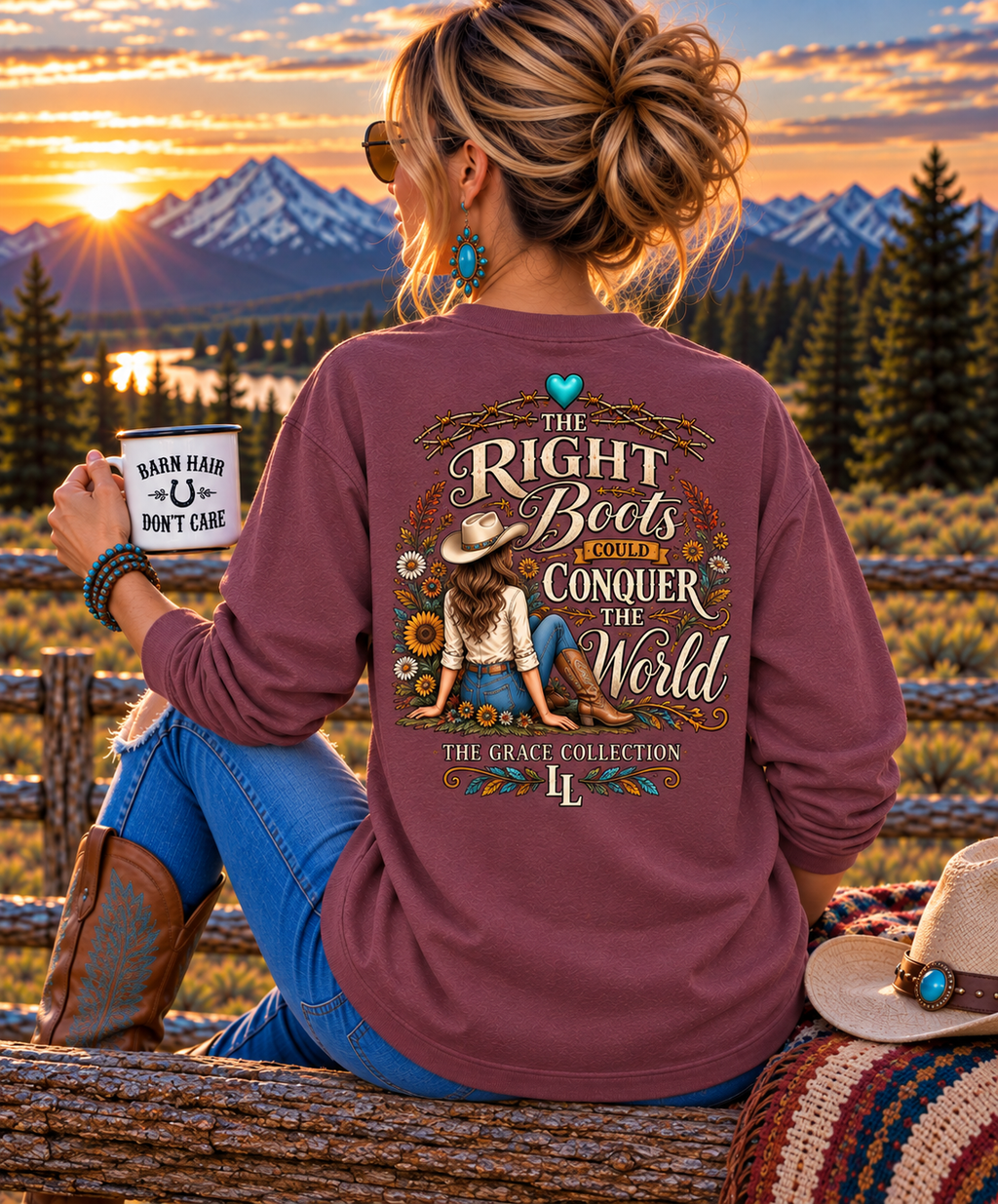 The Right Boots Could Conquer The World - Heavy Weight Long Sleeve Tee