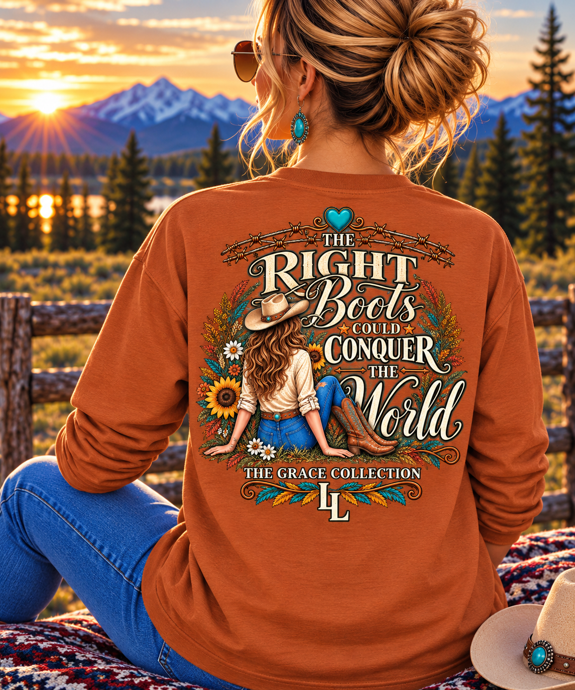 The Right Boots Could Conquer The World - Heavy Weight Long Sleeve Tee