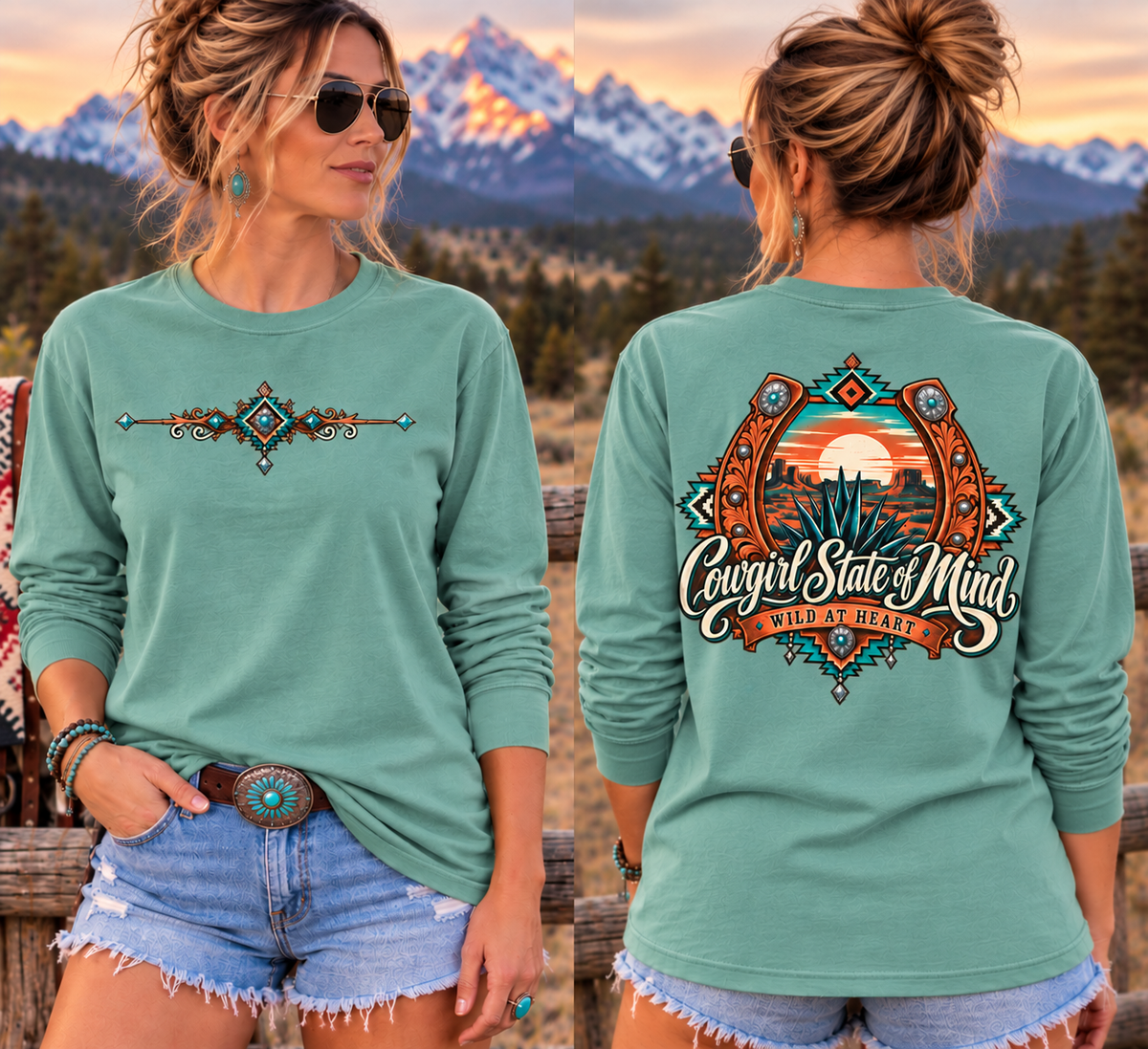 Cowgirl State of Mind  - Long Sleeve Tee