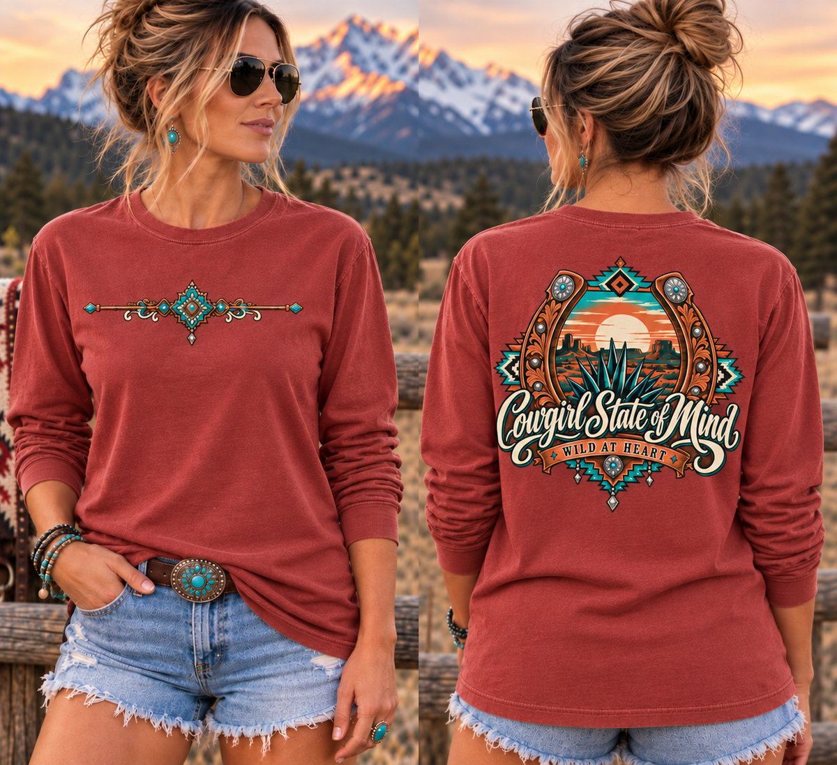 Cowgirl State of Mind  - Long Sleeve Tee