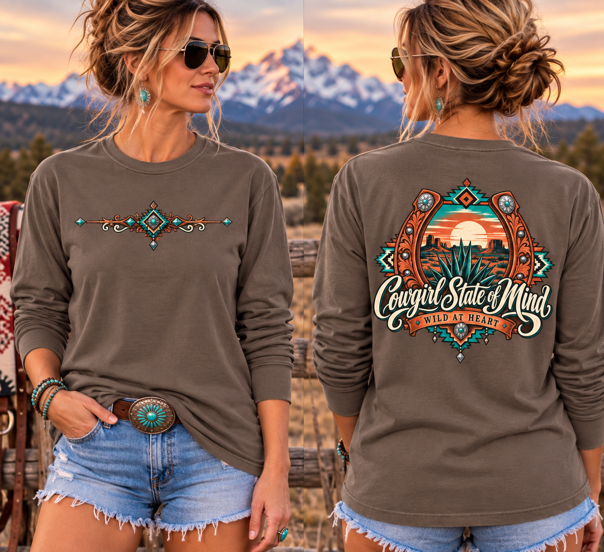 Cowgirl State of Mind  - Long Sleeve Tee