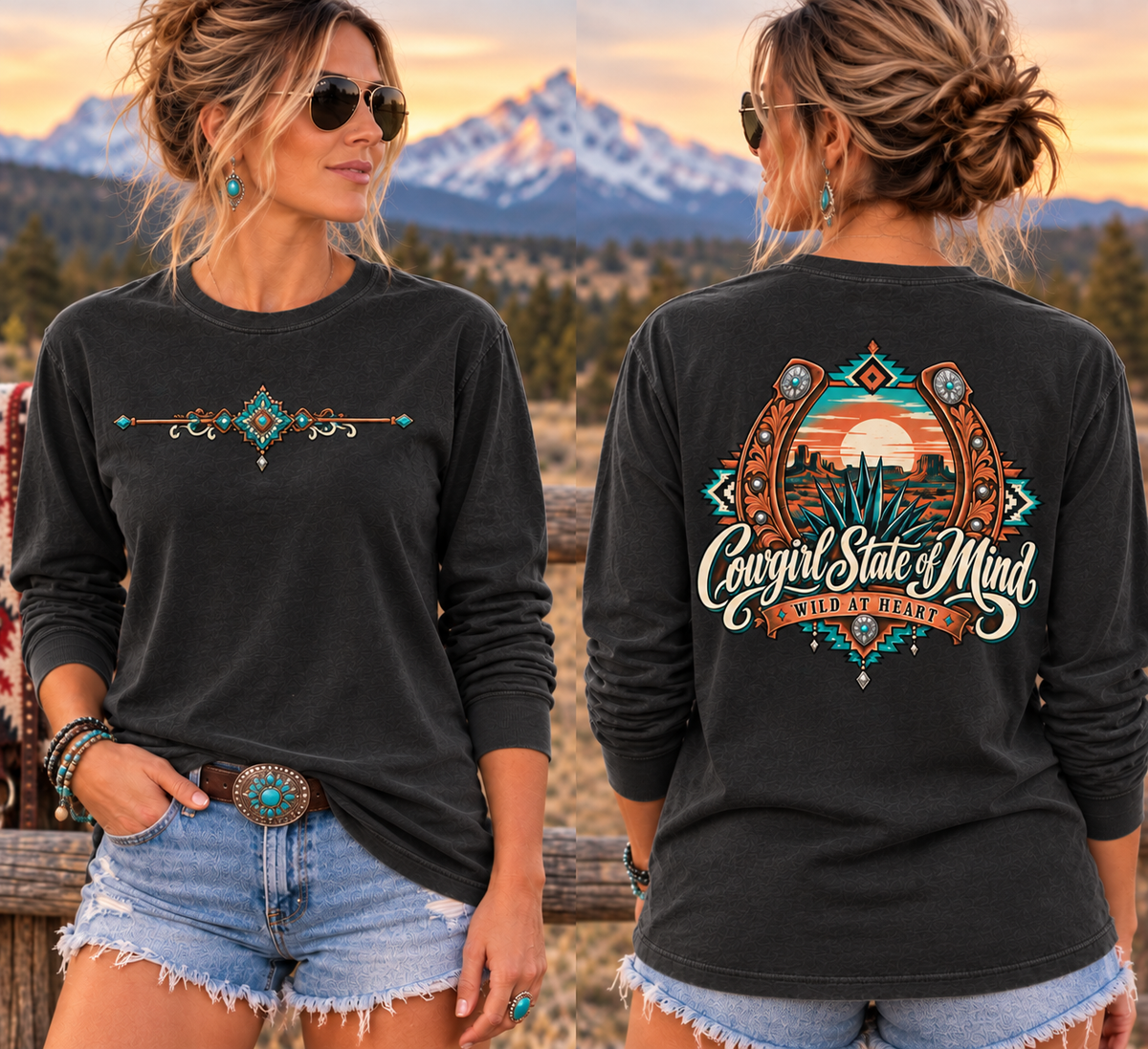 Cowgirl State of Mind  - Long Sleeve Tee