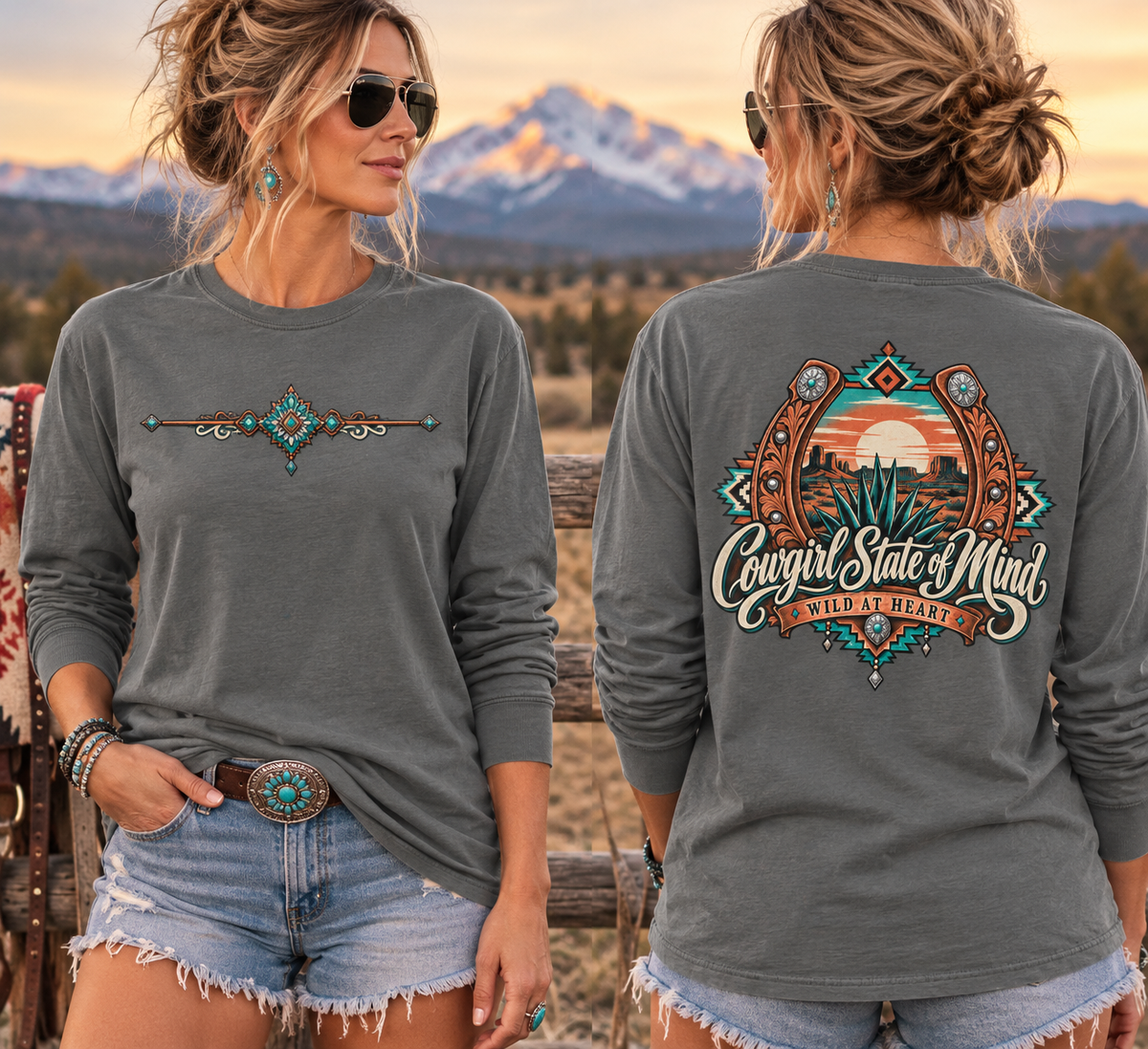 Cowgirl State of Mind  - Long Sleeve Tee