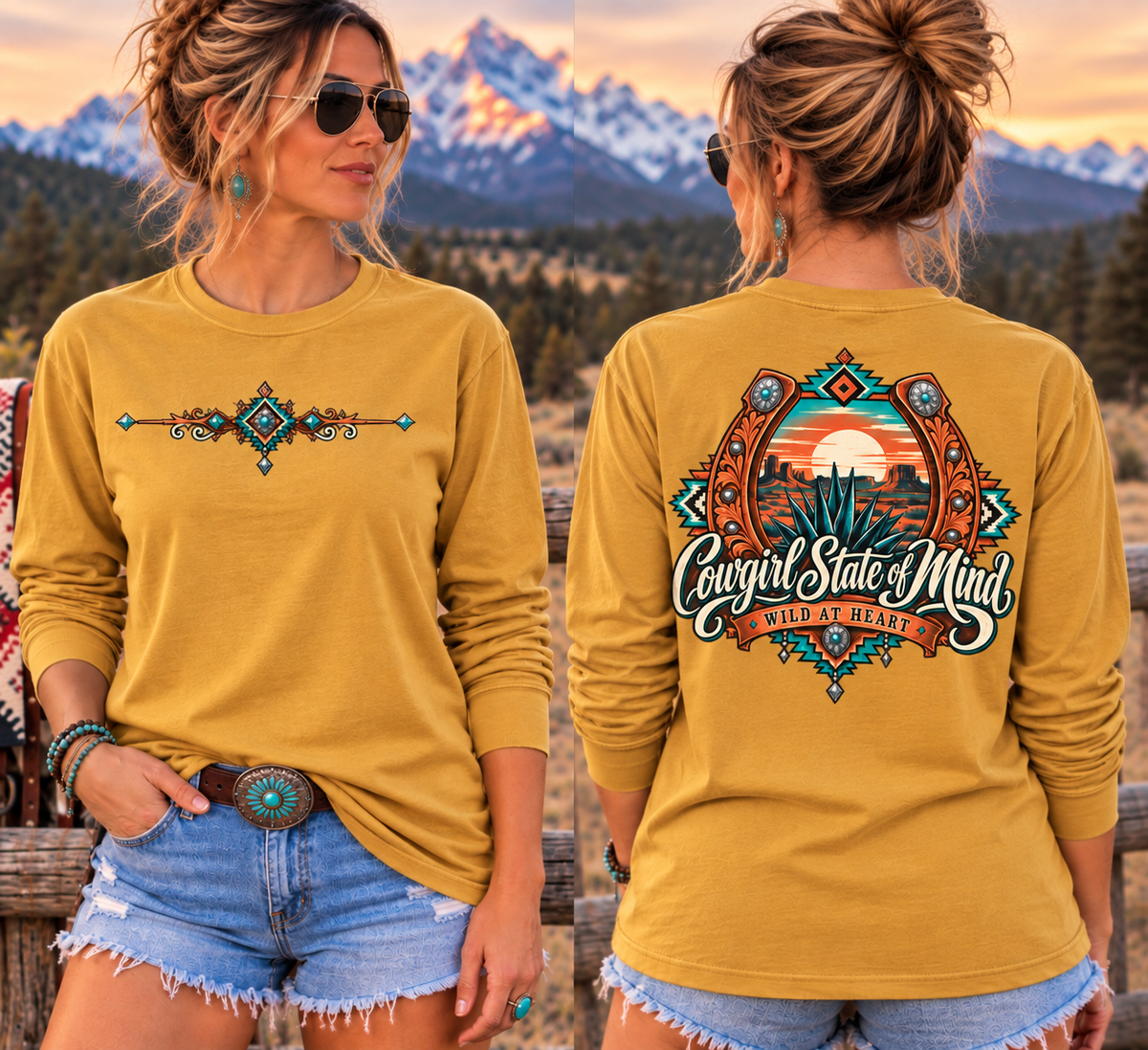 Cowgirl State of Mind  - Long Sleeve Tee