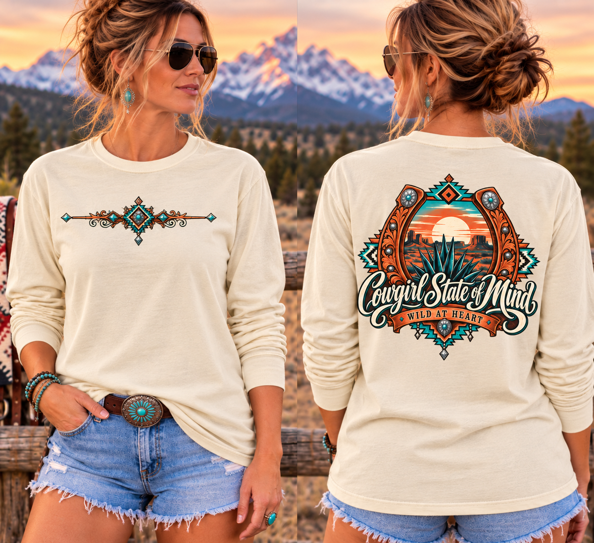 Cowgirl State of Mind  - Long Sleeve Tee