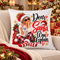Dear Santa I Can Explain pillow | Christmas poly velvet pillow