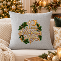 A Little Christmas Magic - Faux Linen Pillow Christmas Holiday Decor