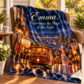 Personalize This Blanket 'Experience the Magic of the Night' Cityscape Throw Crushed Velvet Blanket