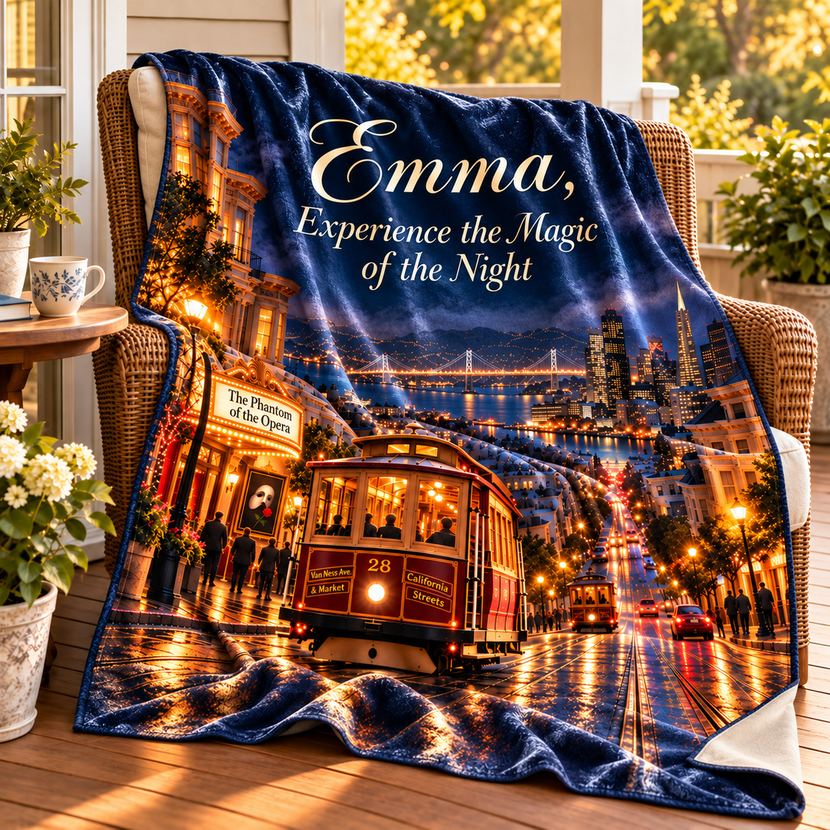 Personalize This Blanket 'Experience the Magic of the Night' Cityscape Throw Crushed Velvet Blanket
