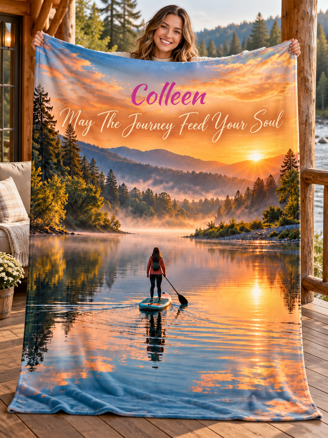 Personalize This Blanket - May the Journey Feed Your Soul  - Fleece Blanket