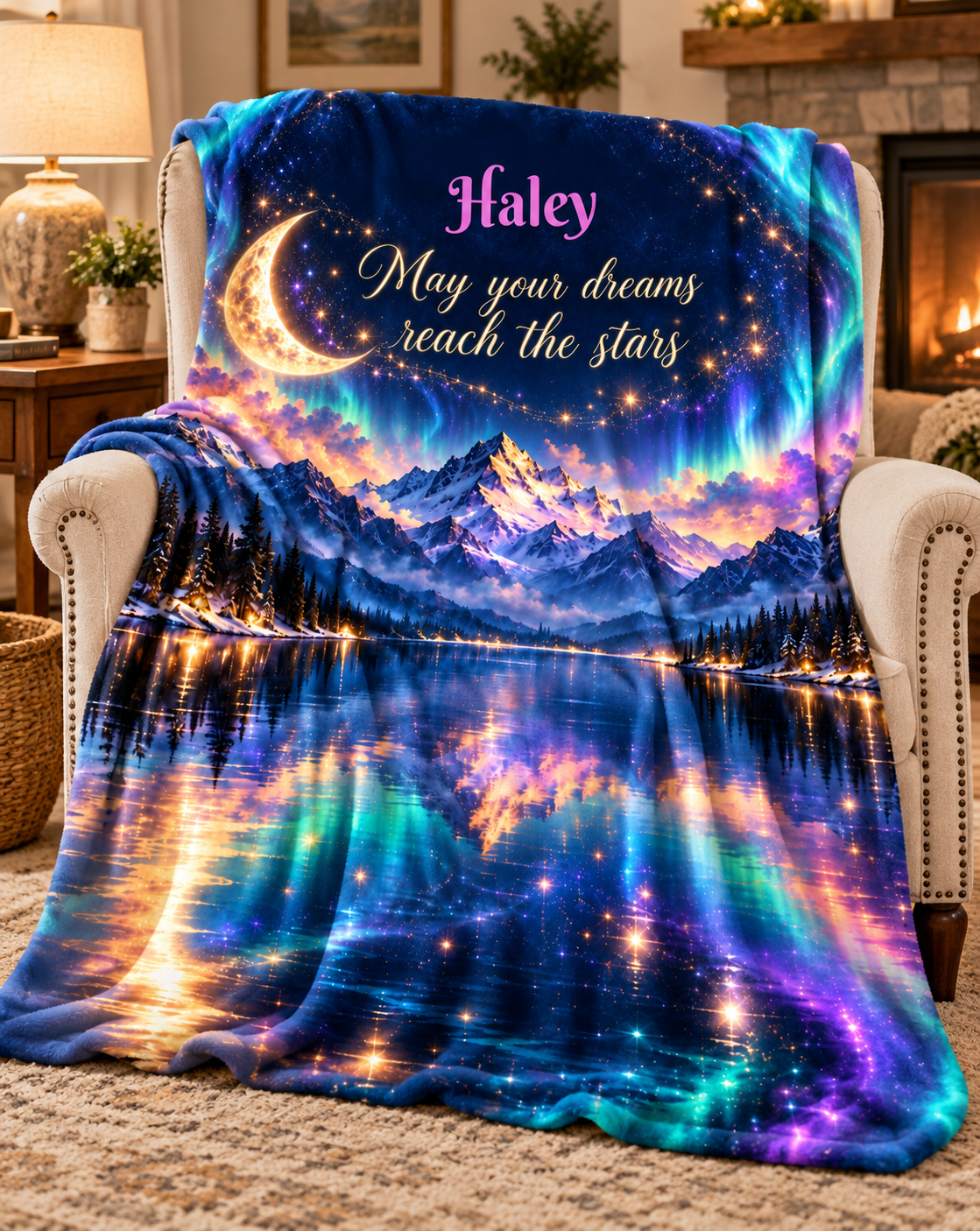 Personalize This Blanket - May Your Dreams Reach The Stars - Fleece Blanket