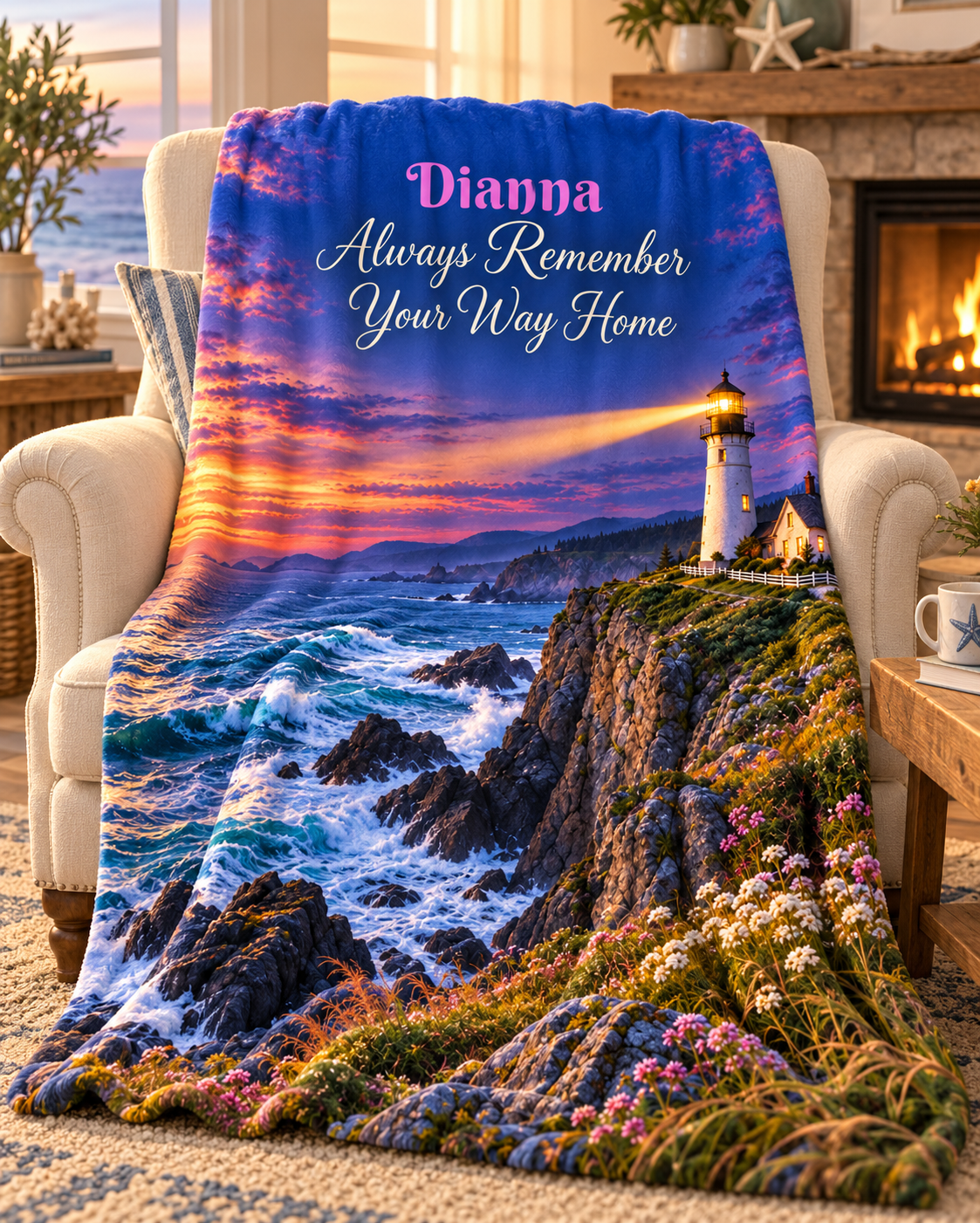 Personalize This Blanket  - Always Remember Your Way Home - Flannel Fleece Blanket