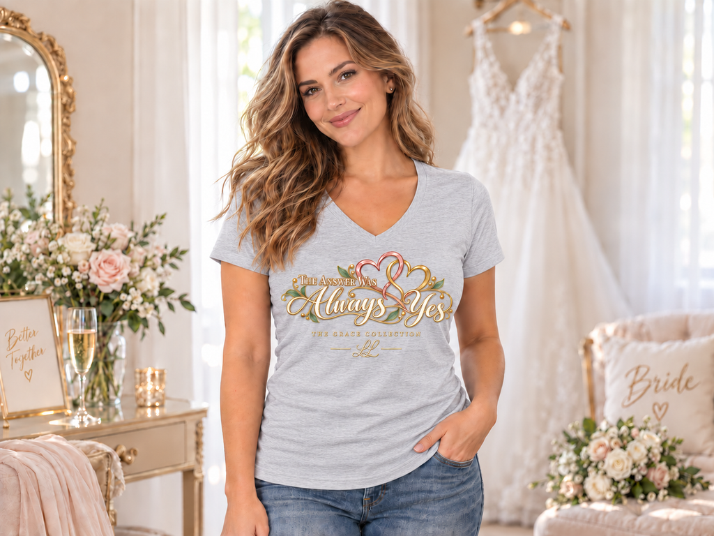 Womens Regular Fit Lightly Shaped V Neck - The Answer Was Always Yes