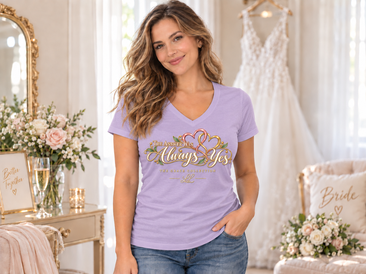 Womens Regular Fit Lightly Shaped V Neck - The Answer Was Always Yes