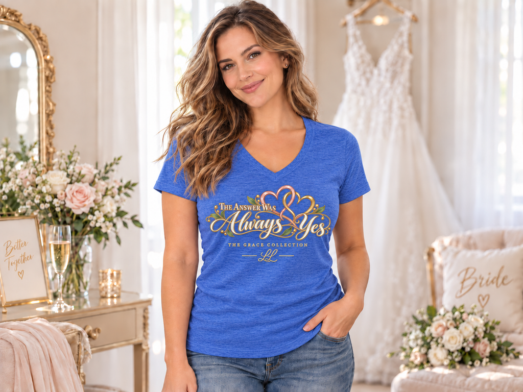 Womens Regular Fit Lightly Shaped V Neck - The Answer Was Always Yes