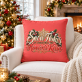 Snowflakes on Christmas Are Heavens Kisses -  Faux Suede Pillow Cover