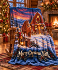 Merry Christmas Y'all -  Sherpa Fleece Blanket Holiday Decor