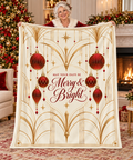May Your Days Be Merry and Bright  - Sherpa Fleece Throw Blanket