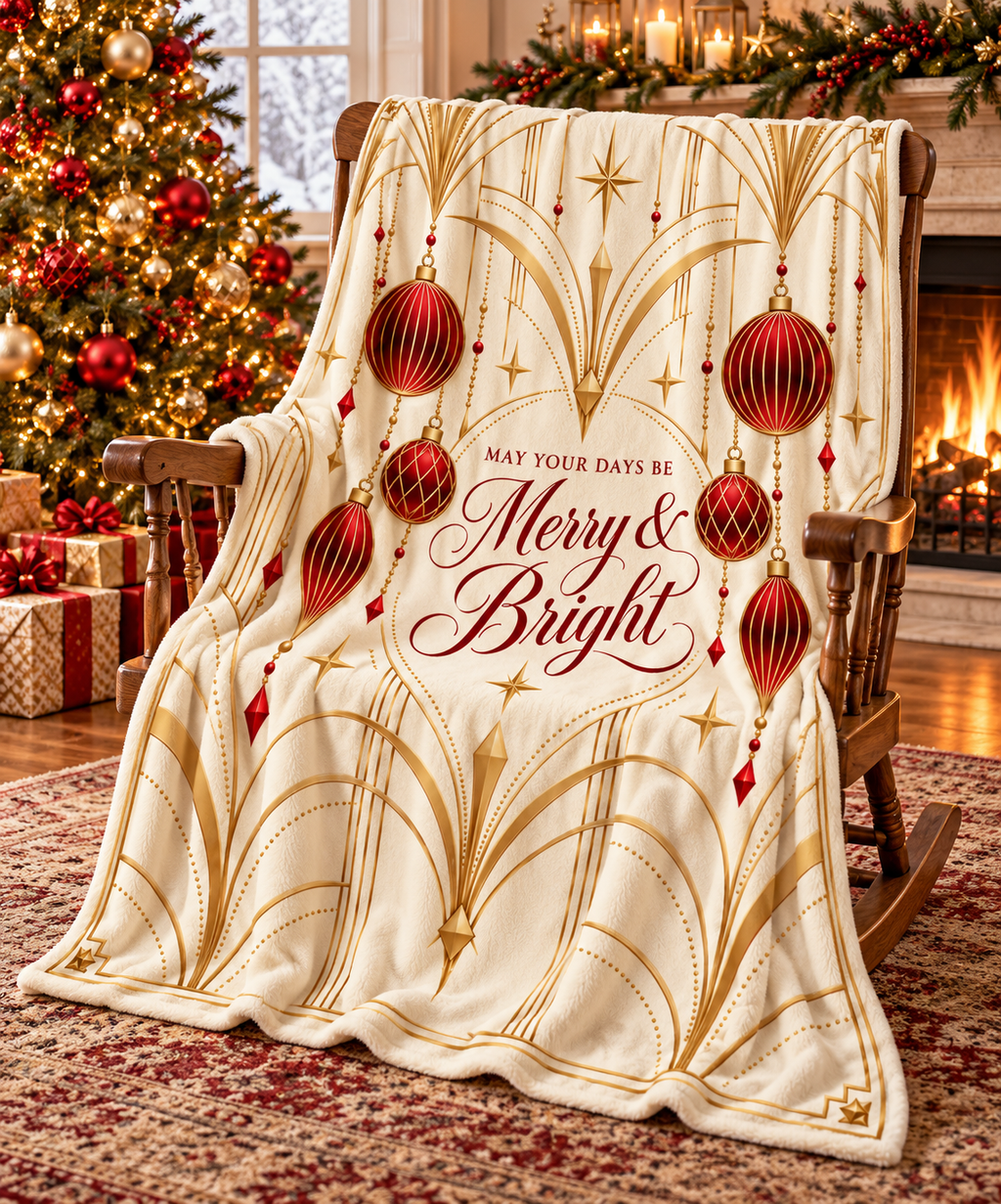May Your Days Be Merry and Bright  - Sherpa Fleece Throw Blanket