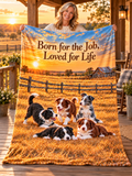Personalize this blanket - Born for the Job Loved for Life - Deluxe Sherpa Fleece Throw Blanket