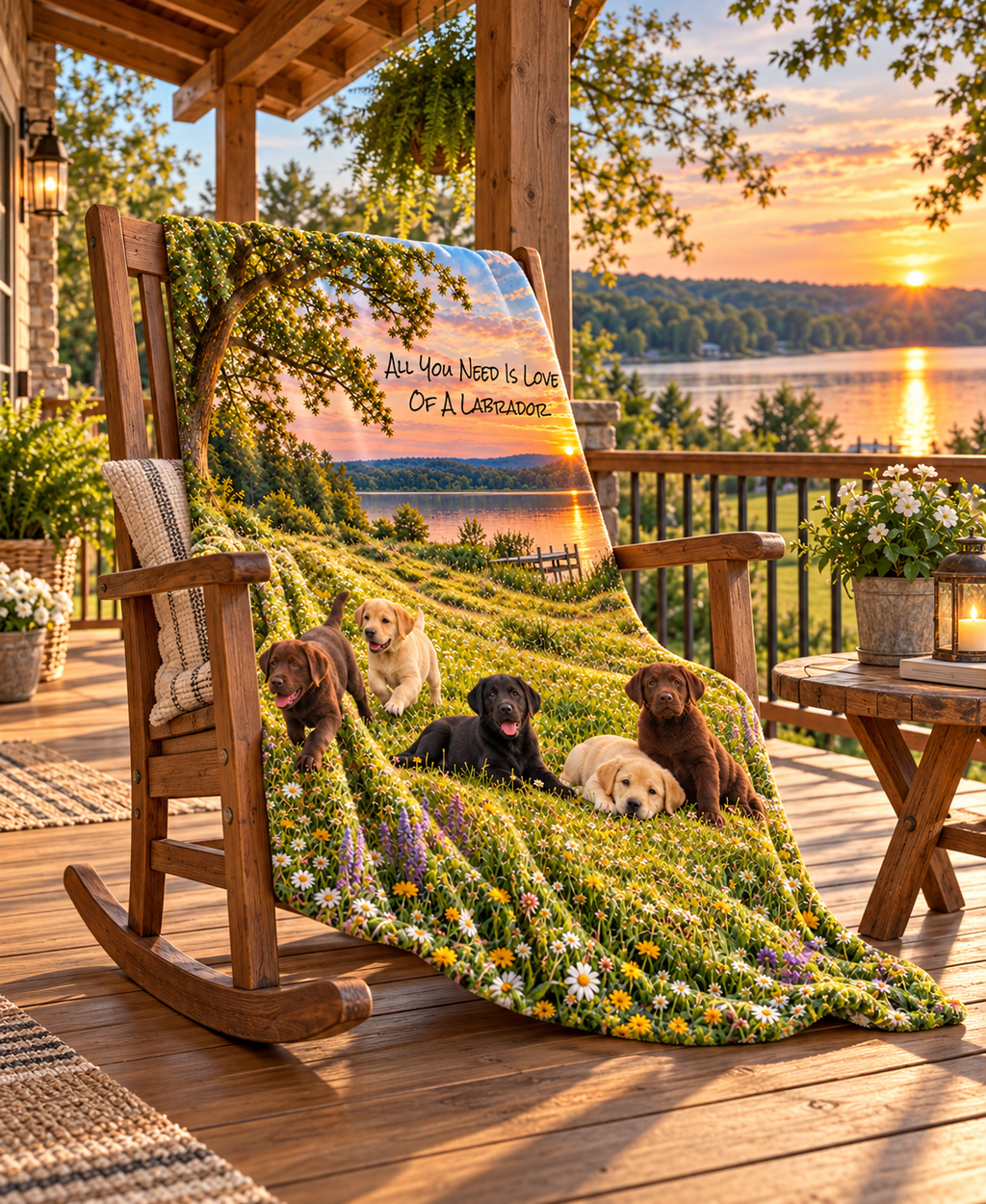 Personalize This Blanket - LABRADOR PUPPIES,  All You Need Is Love Of A Labrador - Deluxe Sherpa Throw Blanket