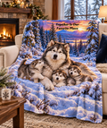 Personalize This Blanket - MALAMUTE PUPPIES, Together Is Our Favorite Place - Deluxe Sherpa Fleece Throw Blanket
