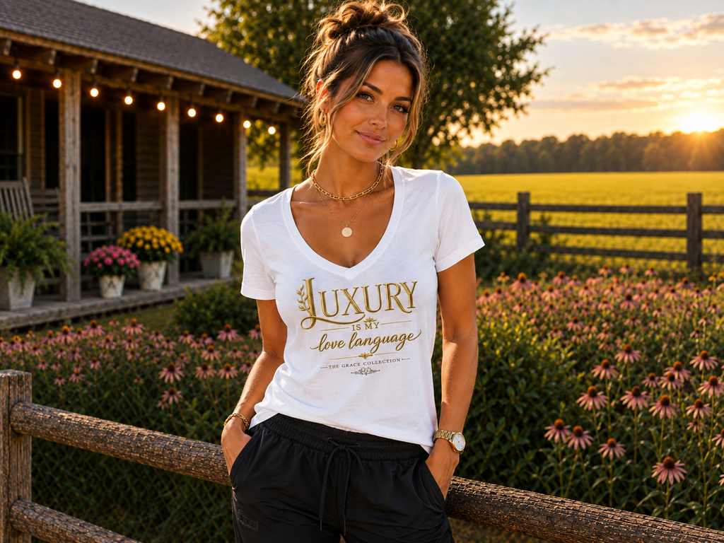 Regular Women Fit Lightly Shaped Tee - Luxury is My Love Language