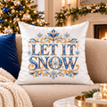 Let It Snow Snowflake Pillow | Winter Holiday Decor