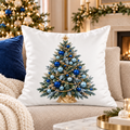 Decorated Christmas Tree Poly Velvet Pillow