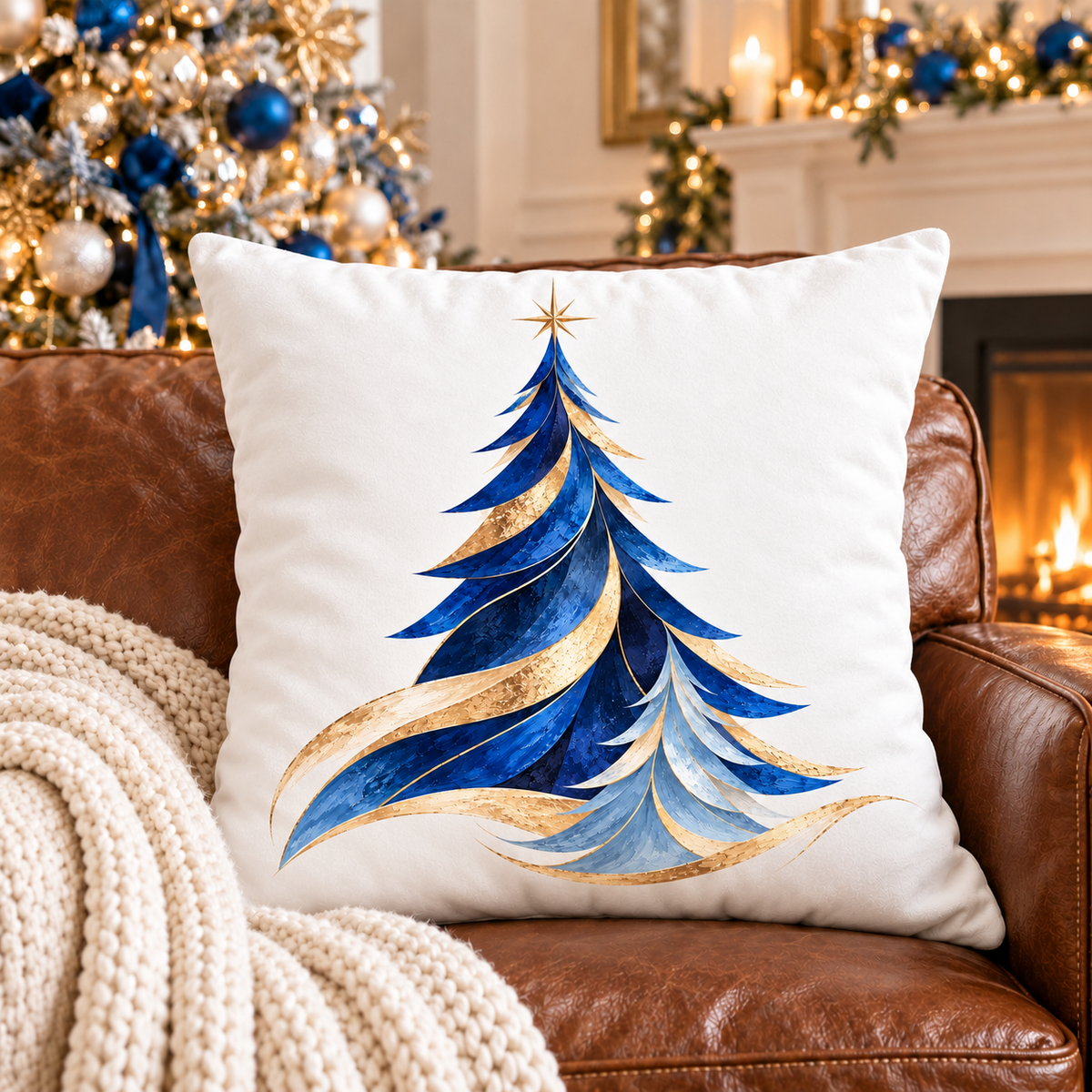 Christmas Tree Faux Suede Pillow Cover