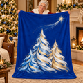 Modern Christmas Tree Trio Deluxe Fleece Throw Blanket